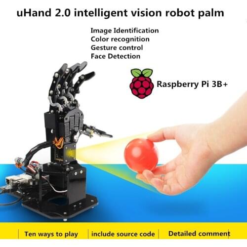 UHand2.0 open source robot palm robot finger Visual somatosensory recognition Raspberry Pi Python programming