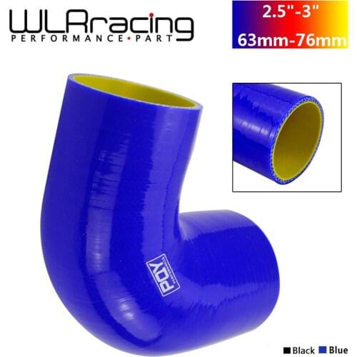 WLR RACING 2.5"-3" 63mm-76mm 90 Degree Elbow Reducer Silicone Hose Pipe Turbo Intake WLR-SH9025030-QY