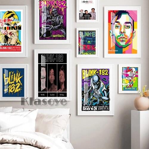 Blink 182 Colorful Pop Art Poster Design Rock Band Singer Vintage Prints Wall Hanging Picture Music Star Bar Pub Club Home Decor