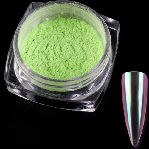1g 6 Color Ice Transparent Fashion Mirror Mermaid Powder Nail Chrome UV Gel Pigment Magic Dust Powder Laser Nail Art Decorations