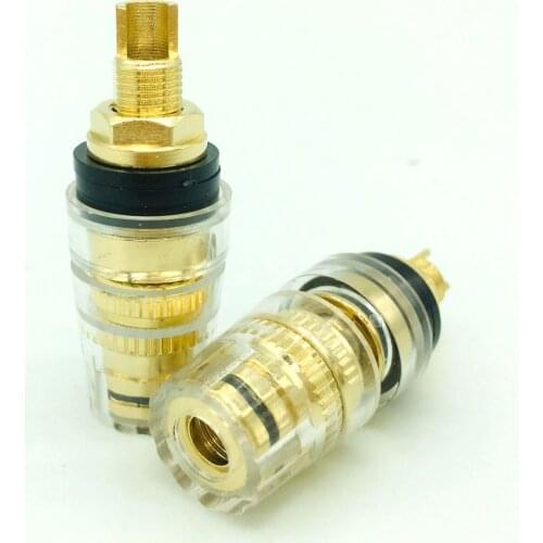 10PCS black DIY speaker terminal connector binding post hifi amplifier gold-plated banana socket junction box
