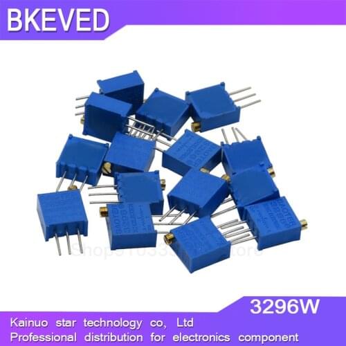 15valuesX1pcs=15pcs 100ohm-2Mohm 0.5w 3296 3296w Variable Resistors MultiTurn trimmer adjustable precision Potentiometer kit