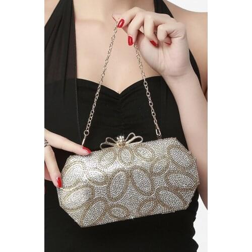 2021 Luxury Chic Full Diamond Bowknot Day Clutches Banquet Party Wedding Evening Bags Purses