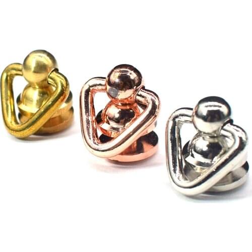 3PCS Ball Post Head Button Stud Screwback Spot Connector Brass Solid Screw Nail Rivet Buttons Stud Chicago Screw Leathercraft