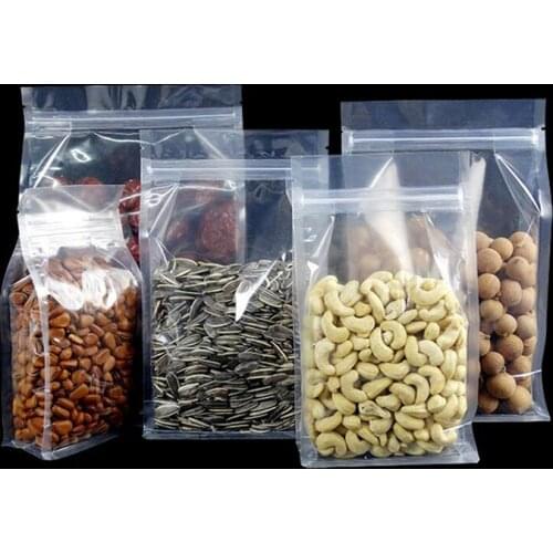 400Pcs/lot Big Capability Food Moisture-proof Bags,Clear Bags Stand Up , Flat Bottom Packaging Bags for Snack Cookies Baking