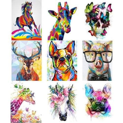 XUEQIXIAOZU DIY 5D Full Square/Round Diamond Painting Animal Horse Deer Dog Pig Cross Stitch Inlay Diamond Embroider