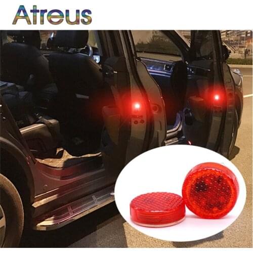 Atreus 2pcs Car Styling Door Strobe Warning Light for Citroen C5 xsara picasso berlingo Hyundai I30 IX35 Accent Seat Leon Ibiza