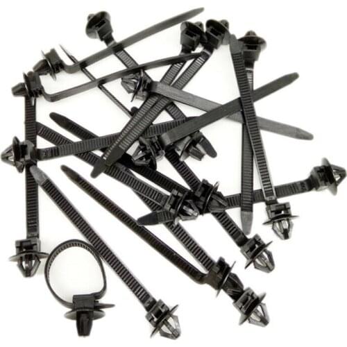 Car Fastener Hose Strap Wrap Zip 50pcs Accessories Cable Clips Fastener Kit