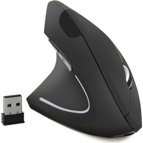 CHYI Wireless Left Hand Vertical Mouse Ergonomic Rechargeable 3D PC Computer Mause USB Optical 1600 DPI Mice For Desktop Laptop