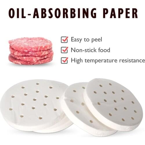 4000pcs Oil Absorbing Paper For Hamburger Press Machine 10cm/13cm/15cm Food Grade Burger Meat Pie Pad Bamboo Steamer Kitchen Use
