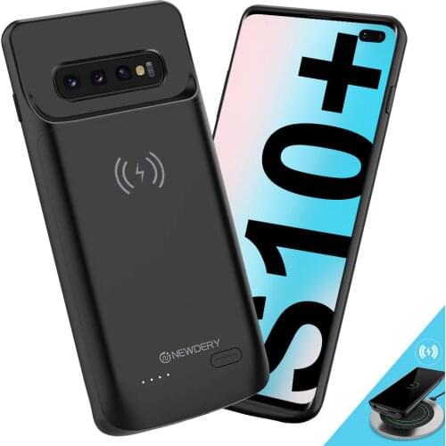 Newdery For Samsung Galaxy S10E S10 S10 Plus Battery Case Qi Wireless Charging Compatible power case for S10E S10 S10 Plus black