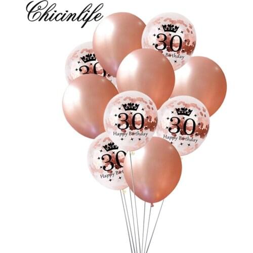 Chicinlife 10Pcs 30th/40th/50th Years adult Anniversary confetti balloon Happy Birthday party balloon Decoration supplie