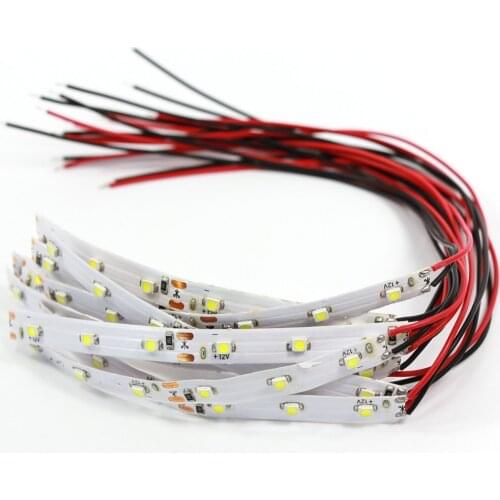 DD07 10pcs Prewired Led Strip Light Self-adhesive 10CM LED Strip WARM White/Bright White 6 LEDS