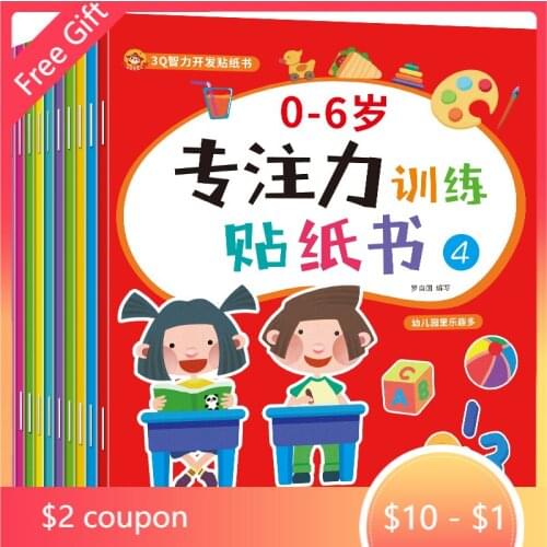 Children Cartoon Sticker Books Kids English with Sticker Preschool Learning for Kindergarten Gifted Story Education Book Puzzle