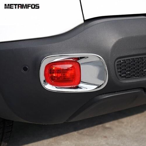For Jeep Renegade 2015-2018 2019 Chrome Rear Foglight Fog Light Lamp Cover Trim Frame Exterior Accessories Car Styling Parts