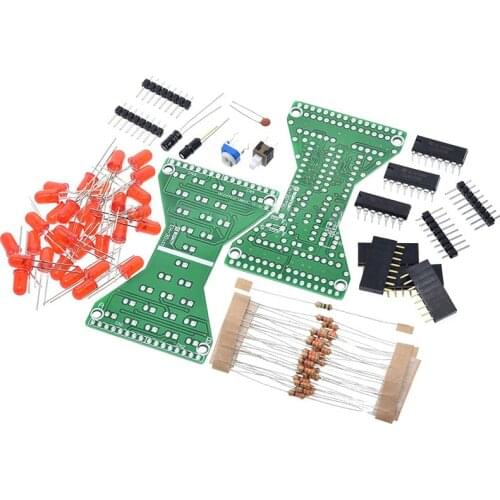 DC 5V Electronic Hourglass LED DIY Kit Double Layer PCB Board Components Soldering Practice Suite
