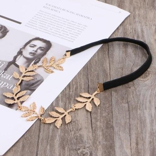 Greek Goddess Peace Angel Golden Leaves Elastic Hair Band Headband Vintage