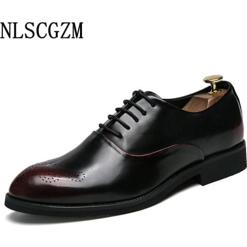 Dress Shoes Mens Fashion Office 2021 Coiffeur Oxford Shoes for Men Wedding Dress Leather Shoes Men Formal Italian Zapatos Hombre