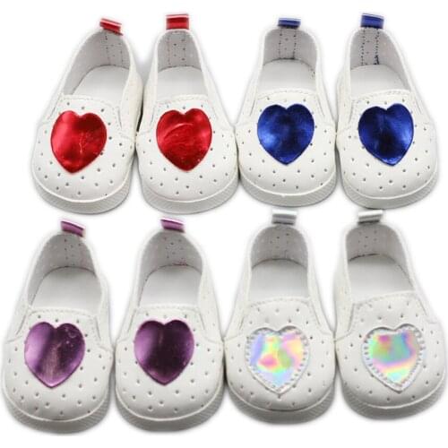 The Mini Heart Doll Shoes for 18Inch 45cm Dolls and 43cm Baby Beauty Shoes Dolls Accessories Toys
