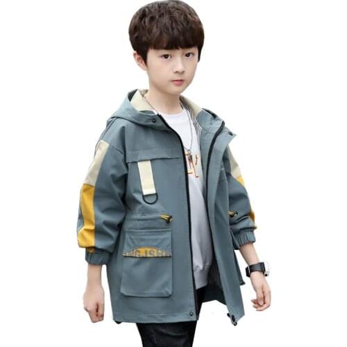 Kids Boys letters spell color hooded jacket big virgin new spring and autumn casual outerwear