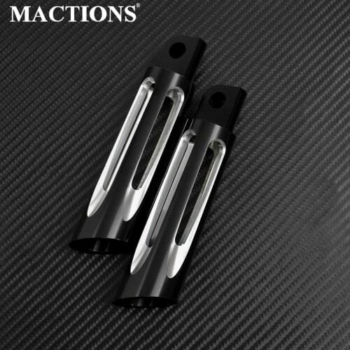 MACTIONS Motorcycle 2x Mount-Style CNC Black Rear Front Foot Pegs Fit For Harley Touring Dyna Sportster XL Softail Custom