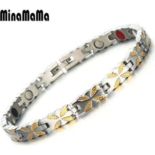 New Fashion Health Care Germanium Magnetic Bracelet for Arthritis and Carpal Tunnel Stainless Steel Power Therapy Bracelet