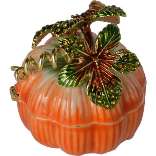 Pumpkin trinket box metal jewerly box enamel box birthday gifts collectibles