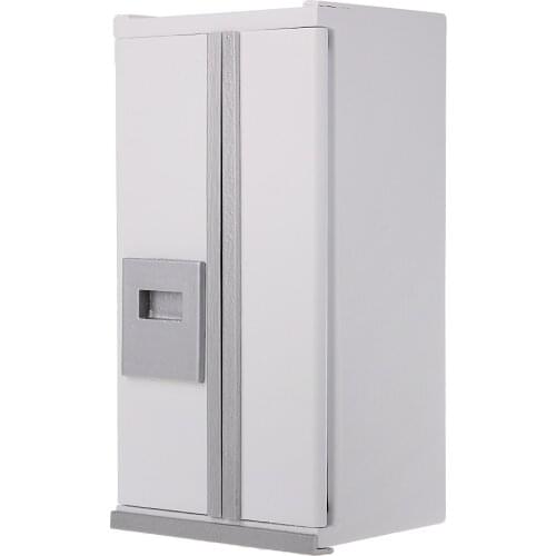1:12 Dollhouse Miniature Kitchen Home Appliances Double-Doors Refrigerator