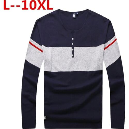 Plus 10XL 8XL 6XL New Arrive Mens T Shirts Fashion V-Neck casual Long Sleeve T-Shirt Gradient band Clothing T Shirt Homme