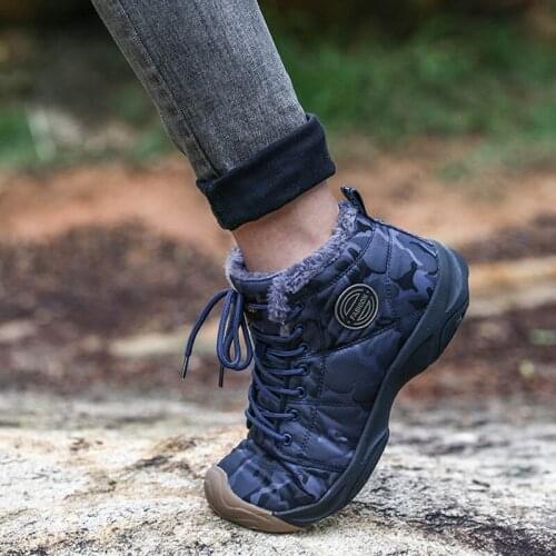 Men Ankle Boots Casual Walking Winter Snow Cotton Fleece Lined Warm Shoes BHD2