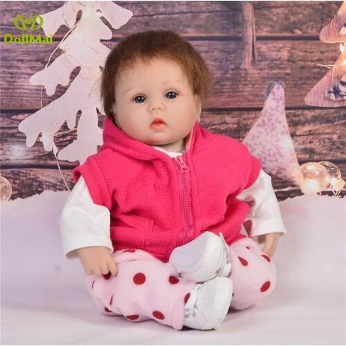 DollMai 42CM soft body silicone reborn baby doll toys lifelike newborn girl princess bebes reborn kids child brithday gift