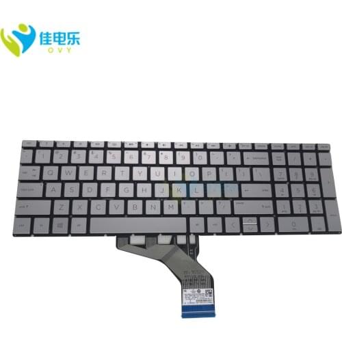 US SV GR Backlit keyboard For HP 15 DA 15M-CN 17-BY 17-CA 250 255 G7 TPN-C135 TPN-C136 silver laptop Keyboars with black KB New