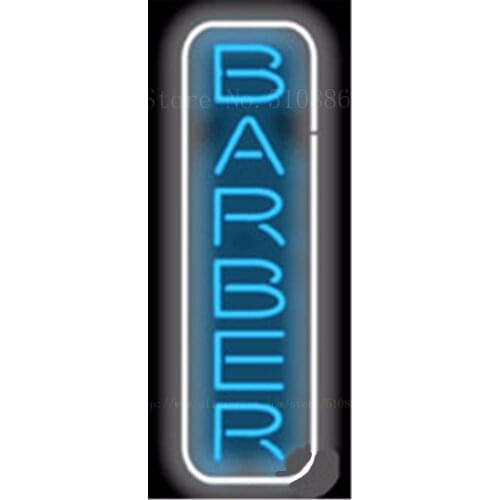 Barber vertical Businese Tube Neon sign Beer Club Handcrafted Automotive signs Shop Store Business Signboard Signage 17"x14"
