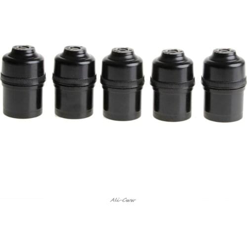 5pcs Black E27 Light Bulb Lamp Holder Base Pendant Screw Cap Socket 250V 4A