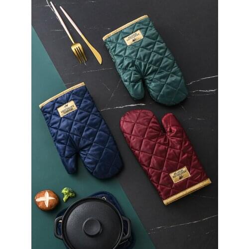 Zq Microwave Oven Gloves Heat Insulation Oven Anti-Scald Thickening High Temperature Resistant Baking Kitchen Free Shipping