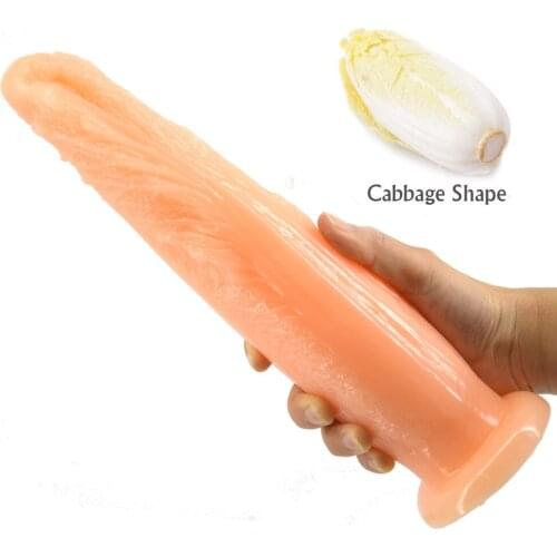 Plant Anal Dildo Suction Cup Chinese Cabbage Design Big Anal Plug Unisex Sex Products Rough Surface Long Dildo Butt Plug
