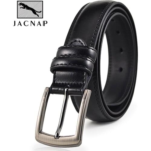 JACNAIP Pin Buckle Leather Belts for Men Cowboy Genuine Luxury Straps Brand jeans Casual Vintage Design Adjustable Male Belts