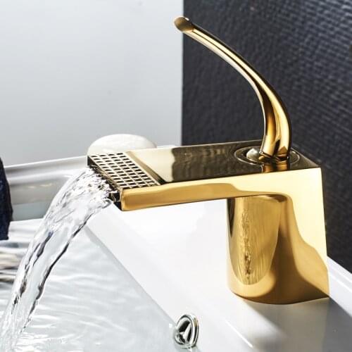 Patterned Waterfall Faucet Thickening Electroplated European Faucet Black Ancient Hand Drawn Cold and Hot Water Faucet