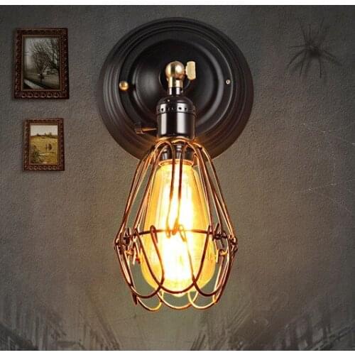 Retro Loft Style Edison Wall Sconce Iron Cage Wall Light Fixtures Vintage Industrial Lighting Wall Lamp For Home Arandela