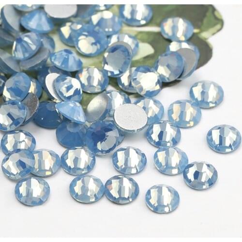1440PCS Blue Opal Crystal Glass Flatback Non Hotfix Nail Rhinestones For Nails 3D Nail Art Decoration Gems