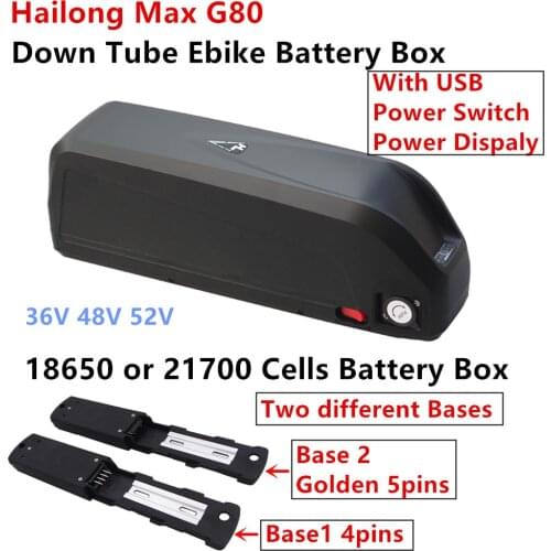 78 pcs 18650 Cells Ebike Battery Box with Cells Holder Hailong MAX G80 Battery box 21700 Cells Battery Box 36V 48V 52V Case