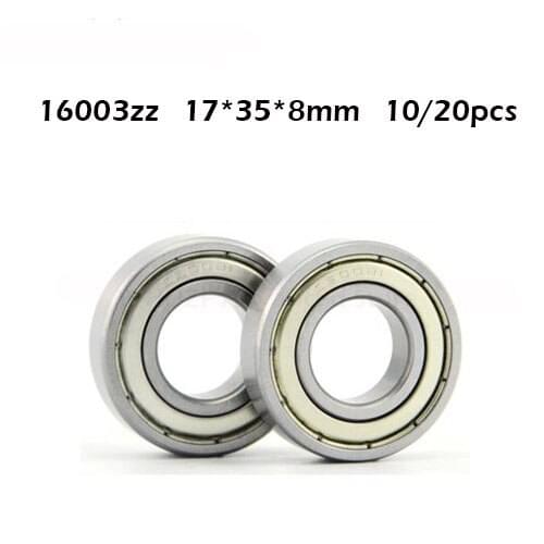 Free shipping 16003zz 10/20pcs Double Shielded Deep Groove Ball Bearings 16003ZZ 17*35*8 mm