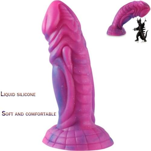 Big false vulva with liquid silicone big anus buttocks plug vaginal stimulation simulation rose red with blue custom sex toy