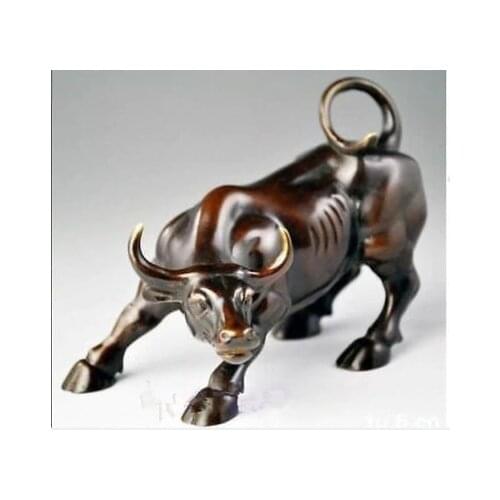 Big Wall Street Bronze Fierce Bull OX Statue