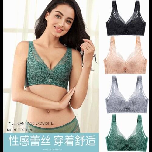 Large breasts show small unrimmed bra large size collection of breast anti-sagging adjustment of comfortable sexy underwear
