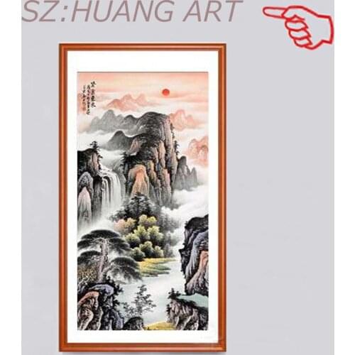 Porch decorative painting vertical version corridor corridor landscape painting feng shui fortune entrance hall living room hang