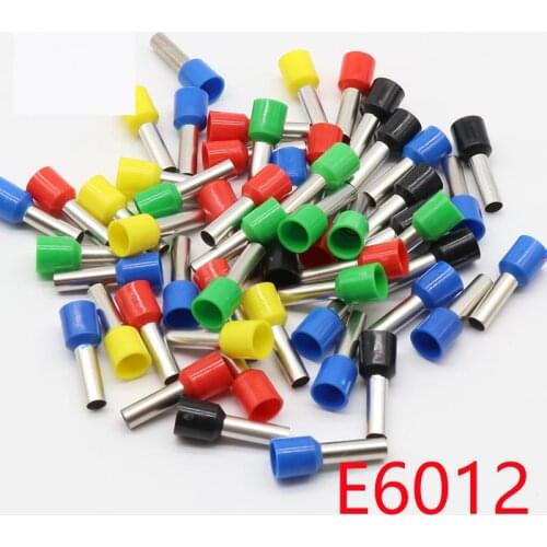 E6012 Tube insulating terminals 6MM2 100PCS/Pack Cable Wire Connector Insulating Crimp Terminal Insulated Connector E