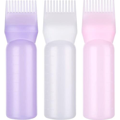 Tinting Bottle Plastic Applicator Bottle With Comb Dispensing Salon Hair Coloring Styling Barber Accessories