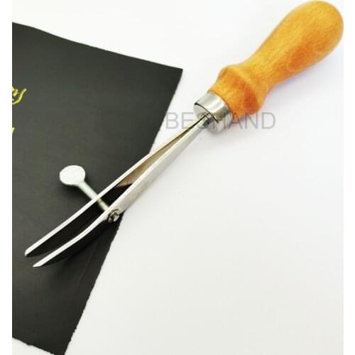 Leather Craft Scoring Scriber Edge Linear Creasing Tool 1-20mm Adjustable Wood handle for Vegetable Leather Mark Scraper DIY