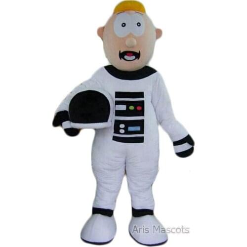 Adult Size Astronaut Mascot Costume Full Body Plush Suit People Character Mascots Production Astronaut Cosplay Fancy Dress